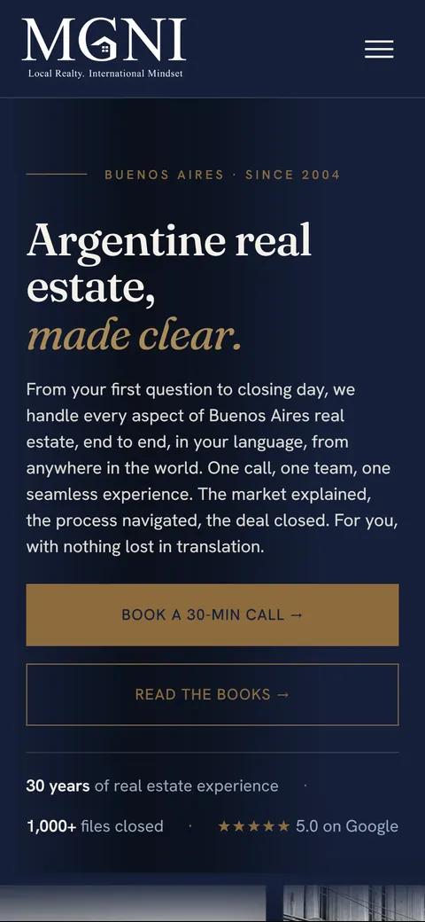 mgotz.com homepage on a phone.