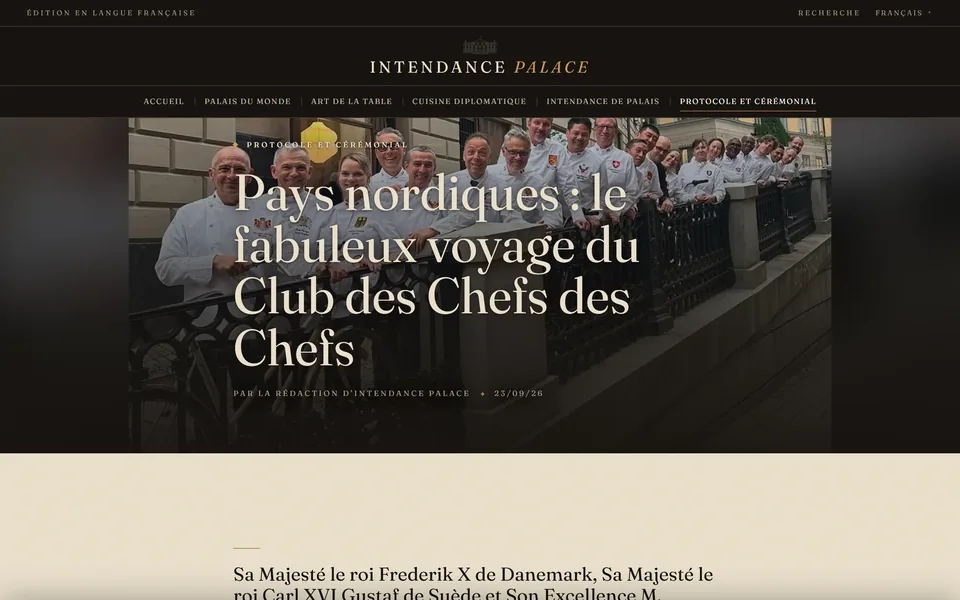 Article page: the Club des Chefs des Chefs in the Nordic capitals.