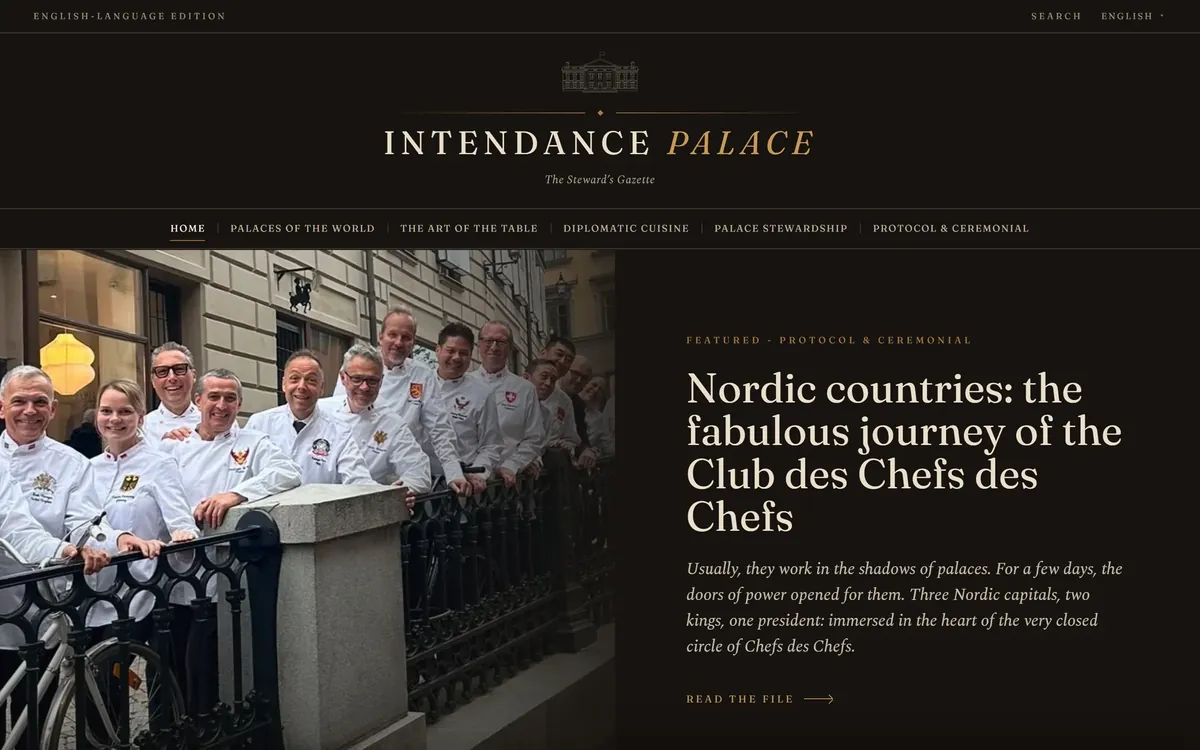 English edition of the homepage, one of seven language editions.