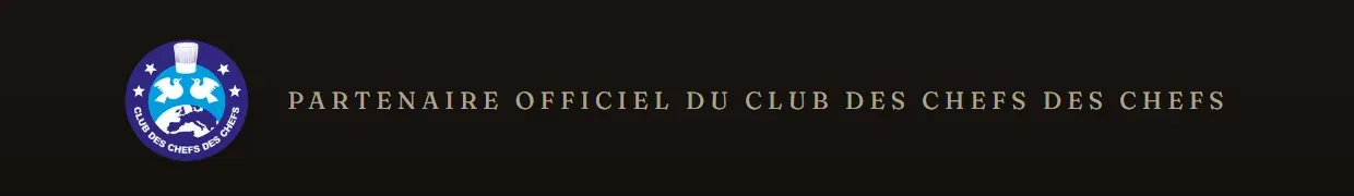 Footer line as shown on the site: official partner of the Club des Chefs des Chefs.