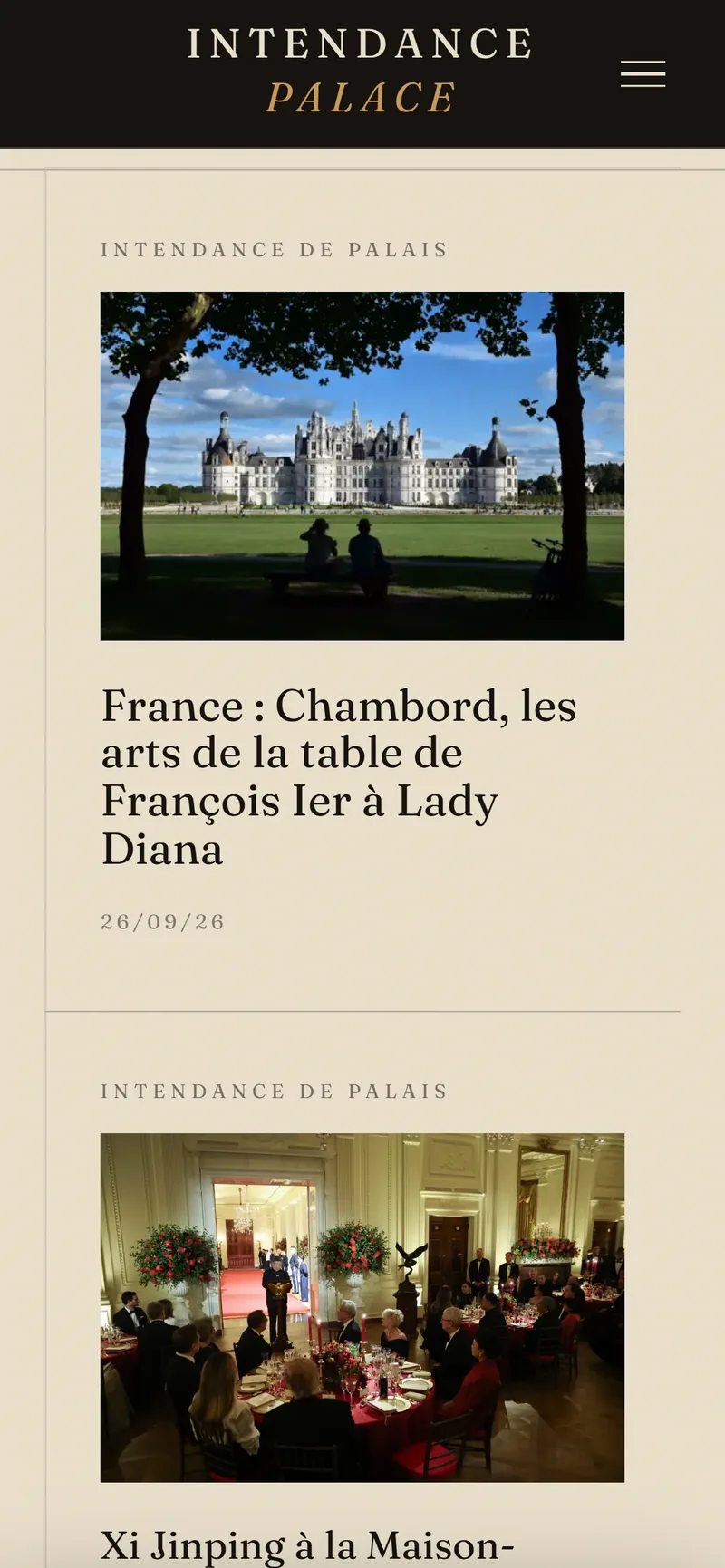 Homepage on a phone: Le Sommaire.