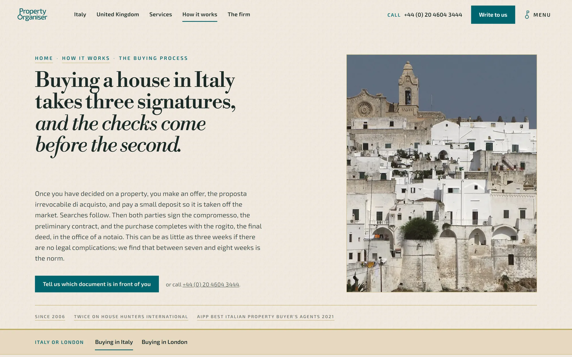 How it works: buying a house in Italy takes three signatures.
